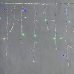 Светодиодная бахрома Quality Light 4.9*0.5 м, 240 разноцветных LED, холодное мерцание, прозрачный ПВХ, соединяемая, IP44