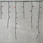 Светодиодная бахрома Quality Light 3.1*0.5 м, 150 красных LED, черный ПВХ, соединяемая, IP44