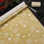 Новогодняя подарочная бумага Gold Christmas: Сказочные Елочки 200*70 см