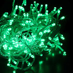 Светодиодная гирлянда Quality Light 100 зеленых LED ламп 10 м, прозрачный ПВХ, соединяемая, IP44