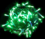 Уличная гирлянда 24V Legoled 75 зеленых LED ламп, 10 м, черный КАУЧУК, соединяемая, IP54