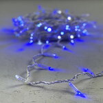 Светодиодная гирлянда Quality Light Cap 100 синих LED, холодное мерцание, 10 м, прозрачный ПВХ, соединяемая, IP65
