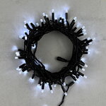 Светодиодная гирлянда 24V Quality Light Cap 10 м, 100 холодных белых LED ламп, черный ПВХ, соединяемая, IP65