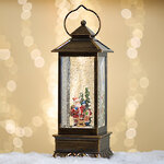 Новогодний фонарь-сноуболл Норберг: Санта Клаус и Малыш 31 см, на батарейках