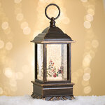 Новогодний фонарик Снежная метель со Снеговиком 27 см, LED подсветка, на батарейках