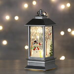 Новогодний фонарик В снежном королевстве 15 см, серебряный на батарейках