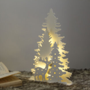 Новогодний светильник Ильмнио 35 см белый, 15 теплых белых LED ламп, на батарейках