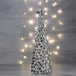 Новогодний светильник Космо Silver - Елочка Ларсен 26 см на батарейках, 10 LED ламп