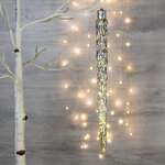 Светящееся новогоднее украшение Сосулька Космо Silver 45 см, 10 теплых белых LED ламп, на батарейках