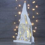 Новогодний светильник Таинство снежных гор - Олени у домика 38*23 см на батарейках, 15 LED ламп