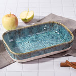 Керамическая формочка для запекания Астейн 22*15 см, 1.4 л, синяя