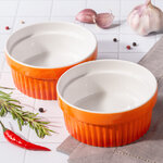 Керамическая форма для выпечки - рамекин Мальта 11см 2 шт оранжевая