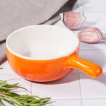 Керамическая кокотница Мальта 7 см оранжевая