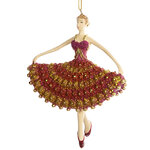 Елочная игрушка Балерина Кармен 13 см с розовым лифом, подвеска