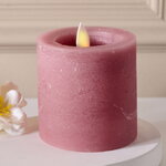 Светодиодная свеча с имитацией пламени Arevallo 8 см, розовая, батарейка