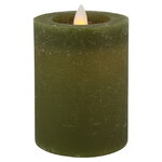 Светодиодная свеча с имитацией пламени Arevallo 10 см, оливковая, батарейка