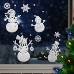 Наклейки для окна Семья Снеговичков 40*30 см