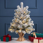 Елка настольная c лампочками Русская Красавица Снежная 60 см, 50 теплых белых LED ламп, ЛИТАЯ 100%