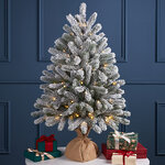 Елка настольная с лампочками Русская Красавица Снежная 90 см, 50 теплых белых LED ламп на батарейках, ЛИТАЯ 100%