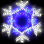 Светодиодная Снежинка Арктика 52 см, 234 холодные белые/синие LED лампы, соединяемая, IP44