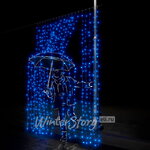 Светодиодный занавес 2*3 м, 600 синих LED ламп, прозрачный СИЛИКОН+ПВХ, соединяемый, IP54