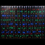 Светодиодный занавес Rich Led Cap 2*6 м, 1000 разноцветных LED ламп, черный ПВХ, соединяемый, IP65