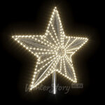 Светодиодная макушка Звезда Снежная 80*28 см, дюралайт, IP65