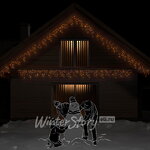 Светодиодная бахрома 3*0.5 м, 112 желтых LED ламп, прозрачный СИЛИКОН+ПВХ, соединяемая, IP54