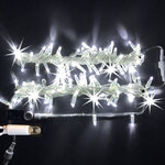 Светодиодная гирлянда нить Rich Led Cap 10 м, 100 холодных белых LED ламп, мерцание, белый ПВХ, соединяемая, IP65