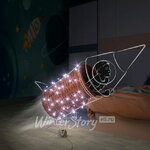 Гирлянда светодиодная уличная 24V Rich Led Cap, 100 холодных белых LED ламп, 10 м, мерцание, белый ПВХ, соединяемая, IP65