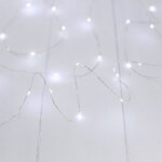 Светодиодная гирлянда Капельки 120 холодных белых мини LED ламп 12 м, серебряная проволока, IP44