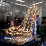 Светодиодная гирлянда 100 теплых белых LED ламп 10 м, мерцание, прозрачный СИЛИКОН+ПВХ, соединяемая, IP54