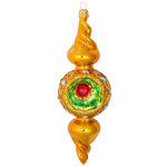 Стеклянная елочная игрушка Подвеска Фигурная 20 см золотая