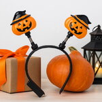 Светящийся ободок на Хэллоуин - Тыковки 13 см, 4 RGB LED лампы, на батарейках