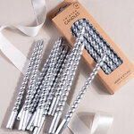 Свечи витые Precioso Vela 17 см, 10 шт, серебряный металлик