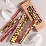 Свечи витые Precioso Vela - Gold and Pink 17 см, 10 шт