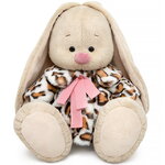 Мягкая игрушка Зайка Ми в шубе с леопардовым принтом 34 см коллекция Город