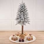 Искусственная елка Скандинавская заснеженная 180 см с натуральным стволом, ЛИТАЯ+ПВХ