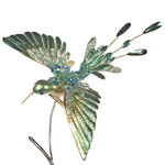 Елочная игрушка Птичка Колибри из Долины Рисальбо 20 см изумрудная, клипса