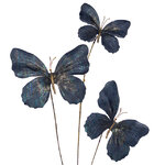 Декоративная ветка Бабочки Индиго - Крылья Вдохновения 66 см