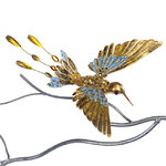 Елочная игрушка Птица Колибри - Jewel Hummingbird 21 см, клипса