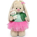 Мягкая игрушка Зайка Ми в мятно-розовом комплекте и с зайчиком 32 см