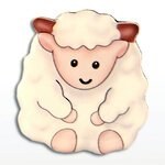 Магнит Белая Овечка 6*4 см