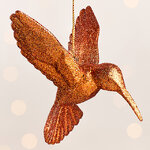Елочная игрушка Колибри Shiny Amber 10 см, подвеска