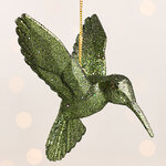 Елочная игрушка Колибри Shiny Green 10 см, подвеска