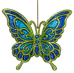 Елочная игрушка Бабочка Пелеида 12 см зеленая, подвеска