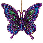 Елочная игрушка Бабочка Пелеида 12 см фиолетовая, подвеска