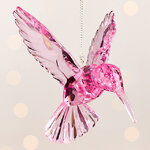 Елочная игрушка Колибри Crystal Pink 10 см, подвеска