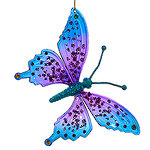 Елочная игрушка Бабочка Морфо 15 см синяя с фиолетовым, подвеска