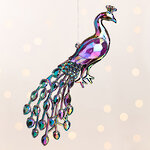 Елочная игрушка Драгоценный Павлин 12 см розовый, подвеска